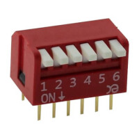 DSWB6LHSET SWITCH DIP 6 Pos. THT R/A - 1
