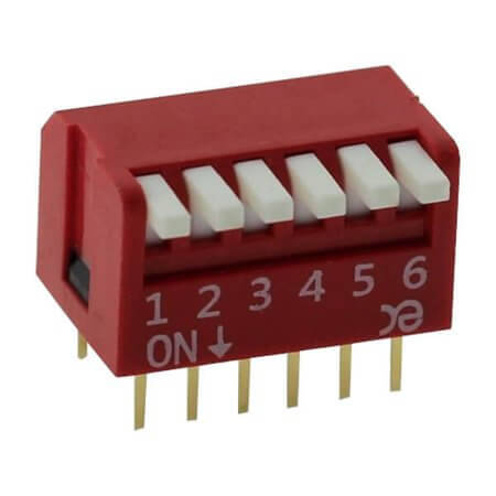 DSWB6LHSET SWITCH DIP 6 Pos. THT R/A - 1