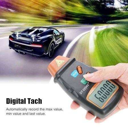 DT-2234C+ Digital Laser RPM Tachometer Non Contact Measurement Tool - With 9V Battery - 4