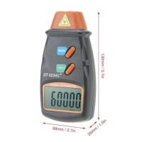 DT-2234C+ Digital Laser RPM Tachometer Non Contact Measurement Tool - Without Battery - 2