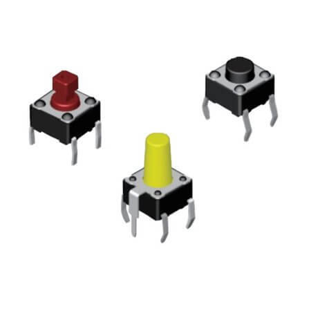 DTS-61K-V SWITCH TACT 6.00x6.00 4.30mm 100gF THT V/T - 1