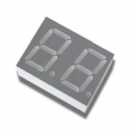 E1-2040-AUR-3-CT LED DISPLAY 7 SEGMENT 2DIGIT 10.2MM (+) RED - 1