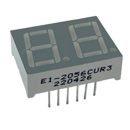 E1-2056-CUR-3 LED DISPLAY 7 SEGMENT 2DIGIT 14.2MM (-) RED - 1