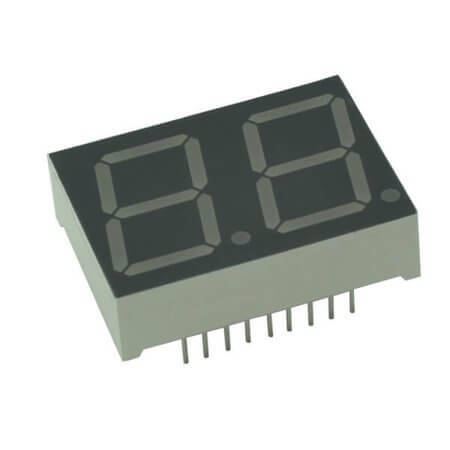 E1-2080-CHR-1 LED DISPLAY 7 SEGMENT 2DIGIT 20.32MM (-) RED - 1