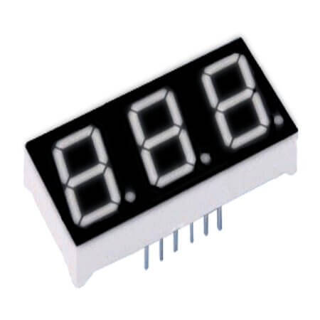 E1-3050-AUR-1A LED DISPLAY 7 SEGMENT 3DIGIT 12.4MM (+) RED - 1