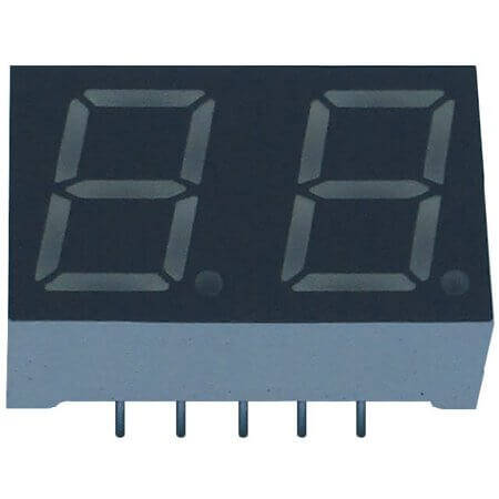 E2-2039AUR1-P8.3 LED DISPLAY 7 SEGMENT 2DIGIT 10.16MM (+) RED - 1