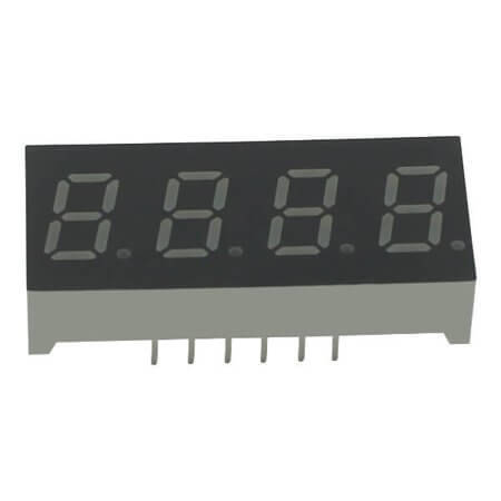 E40302-L-UY4-8-W LED DISPLAY 7 SEGMENT 4DIGIT 7.62MM (-) YELLOW - 1