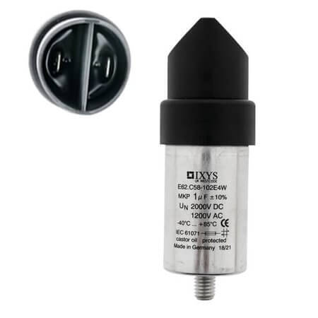 E62.C58-102E4W CAP.POL.1uF 2000VDC 1200VAC 86.5x30mm STUD WESTCOD - 1