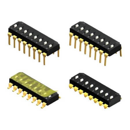 EMR-05-T-V SWITCH DIP 5 Pos. SPST 25mA 24VDC SMT V/T - 1