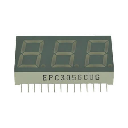 EPC3056CUG LED DISPLAY 7 SEGMENT 3DIGIT 14.2MM (-) GREEN - 1