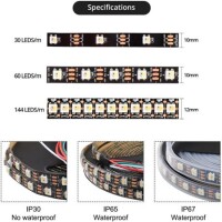 Epoksi 5V SK6812 RGBCW 5050 Siyah SMD LED Şerit 30 LED/Metre Esnek 5 Metrelik Makara IP65 - 2