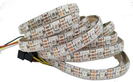 Epoksi 5V SK6812 RGBNW 5050 Siyah SMD LED Şerit 30 LED/Metre Esnek 5 Metrelik Makara IP65 - 1