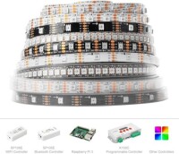 Epoksi 5V SK9822 APA102C RGB5050 Siyah SMD LED Şerit 30 LED/Metre Esnek 5 Metrelik Makara IP65 - 4