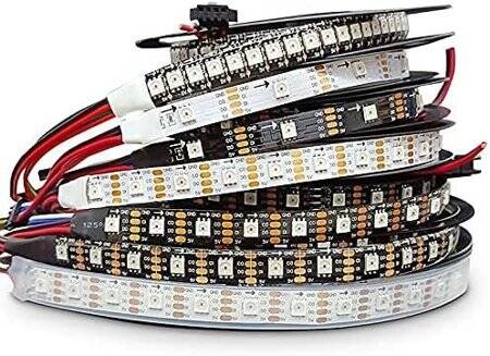 Epoksi 5V SK9822 APA102C RGB5050 Siyah SMD LED Şerit 60 LED/Metre Esnek 5 Metrelik Makara IP65 - 1
