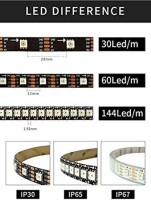 Epoksi 5V SK9822 APA102C RGB5050 Siyah SMD LED Şerit 60 LED/Metre Esnek 5 Metrelik Makara IP65 - 2