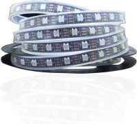 Epoksi 5V WS2812B RGB5050 Siyah SMD LED Şerit 30 LED/Metre Esnek 5 Metrelik Makara IP65 - 1