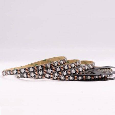 Epoksi 5V WS2812B RGB5050 Siyah SMD LED Şerit 60 LED/Metre Esnek 5 Metrelik Makara IP65 - 2