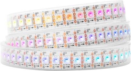 Epoksi 5V WS2813B RGB5050 Siyah Esnek 1M SMD LED Şerit 144 LED/Metre IP65 - 1