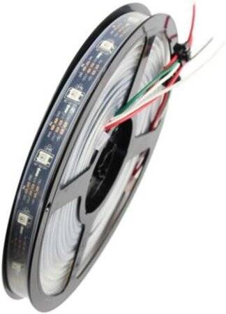 Epoksi 5V WS2813B RGB5050 Siyah SMD LED Şerit 30 LED/Metre Esnek 5 Metrelik Makara IP65 - 1