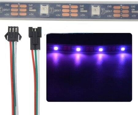 Epoksi 5V WS2813B RGB5050 Siyah SMD LED Şerit 30 LED/Metre Esnek 5 Metrelik Makara IP65 - 2