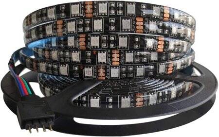 Epoksi 5V WS2813B RGB5050 Siyah SMD LED Şerit 60 LED/Metre Esnek 5 Metrelik Makara IP65 - 1
