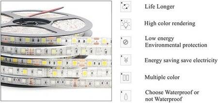 Epoksi Sarı 5050 12V SMD LED Şerit 60 LED/Metre Esnek 5 Metrelik Makara - 4
