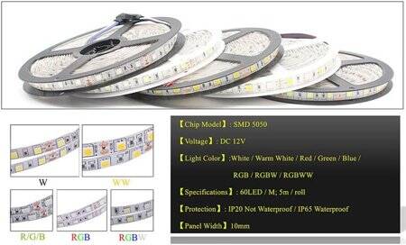 Epoksi Sarı 5050 12V SMD LED Şerit 60 LED/Metre Esnek 5 Metrelik Makara - 5
