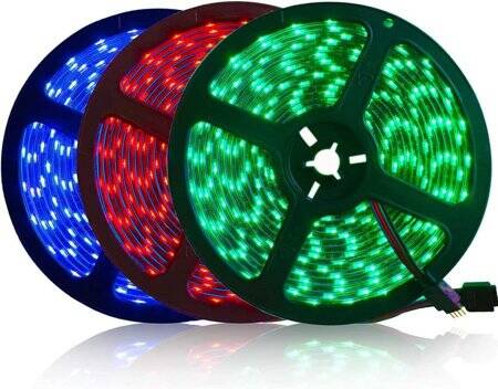 Epoxy 12V WS2811 RGB5050 Black SMD LED Strip 96 LED/Meter Flexible 5M/Roll IP65 - 2