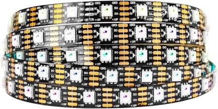 Epoxy 12V WS2815 RGB5050 Black SMD LED Strip 60 LED/Meter Flexible 5M/Roll IP65 - 1