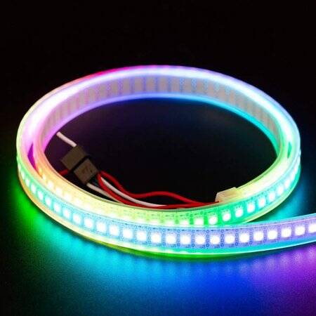 Epoxy 5V WS2813B RGB5050 Black Flexible 1M SMD LED Strip 144 LED/Meter IP65 - 2