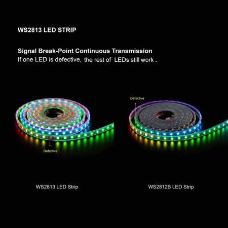 Epoxy 5V WS2813B RGB5050 White Flexible 1M SMD LED Strip 144 LED/Meter IP65 - 4
