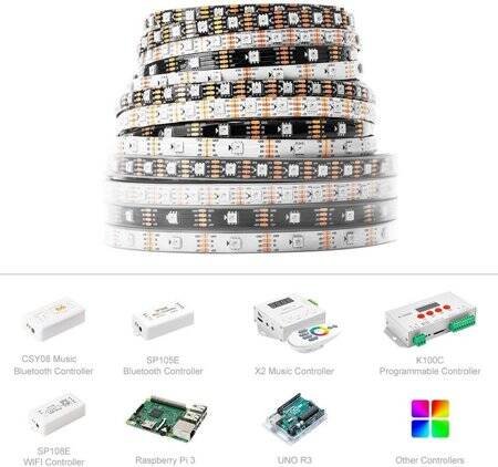 Epoxy 5V WS2813B RGB5050 White Flexible 1M SMD LED Strip 144 LED/Meter IP65 - 5