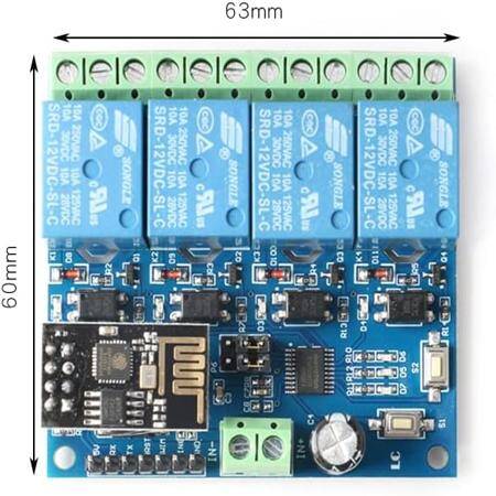 ESP8266 ESP-01 12V 4 Channels WiFi Relay Module Things Smart Home Remote Control Switch - 5