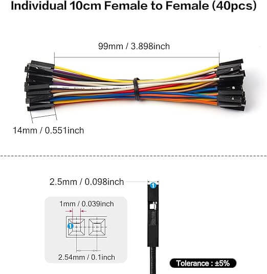  Female to Female Dupont Line 40 Pin 10cm 24AWG - 3