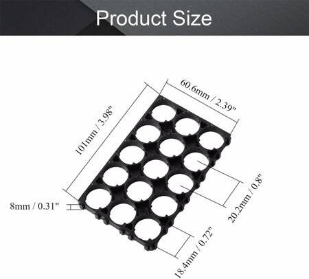 Fireproof 3x5 18650 Battery Holder With 18.4mm Bore Diameter - 3
