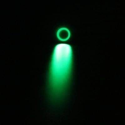 Flat Head 12mm 110-220V Waterproof Momentary Self-Reset Metal Push Button Switch With Green Led Light - 1