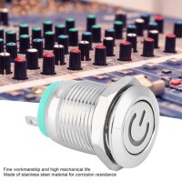 Flat Head 12mm 12-24V Waterproof Momentary Self-Reset Metal Push Button Switch With Red Led Light - 2