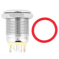 Flat Head 12mm 12-24V Waterproof Momentary Self-Reset Metal Push Button Switch With Yellow Led Light - 1
