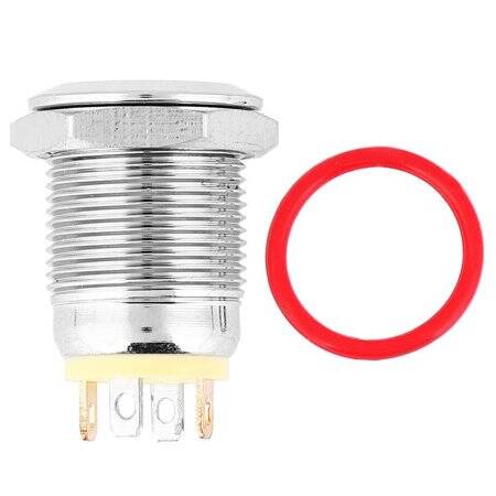 Flat Head 12mm 12-24V Waterproof Momentary Self-Reset Metal Push Button Switch With Yellow Led Light - 1