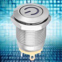 Flat Head 12mm 12-24V Waterproof Momentary Self-Reset Metal Push Button Switch With Yellow Led Light - 3