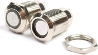Flat Head 12mm 3-6V Waterproof Self-Locking Metal Push Button Switch With White Led Light - 2