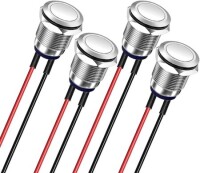 Flat Head 12mm Waterproof Self-Locking Metal Push Button Switch Without Light - 1