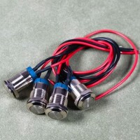 Flat Head 12mm Waterproof Self-Locking Metal Push Button Switch Without Light - 2