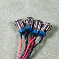 Flat Head 12mm Waterproof Self-Locking Metal Push Button Switch Without Light - 3