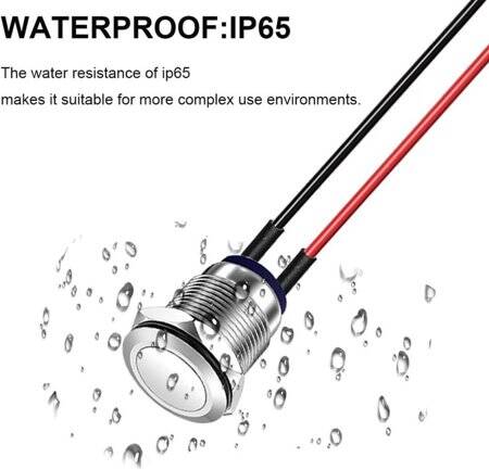 Flat Head 12mm Waterproof Self-Locking Metal Push Button Switch Without Light - 4