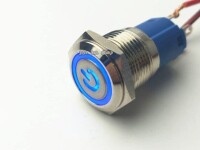 Flat Head 16mm 110-220V Waterproof Momentary Self-Resert Metal Push Button Switch With Yellow Led Light And Switch Socket Button Connector - 1