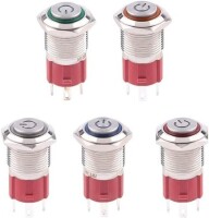 Flat Head 16mm 3-6V Waterproof Self-Locking Metal Push Button Switch With Green Led Light - 5