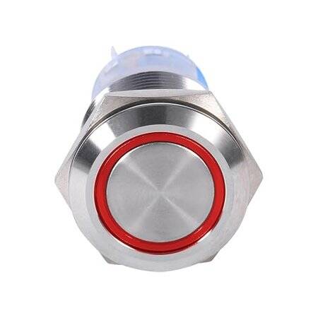 Flat Head 19mm 110-220V Waterproof Self-Locking Metal Push Button Switch With Yellow Led Light And Switch Socket Button Connector - 2