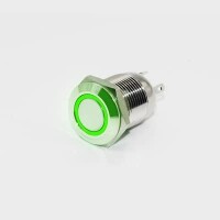 Flat Head 19mm 3-6V Waterproof Momentary Self-Resert Metal Push Button Switch With Yellow Led Light - 3