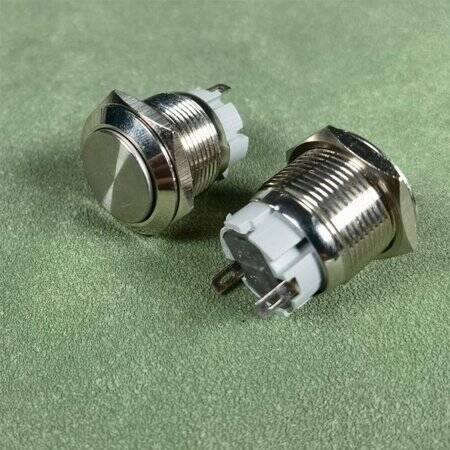 Flat Head 19mm Waterproof Self-Locking Metal Push Button Switch Without Light - 2